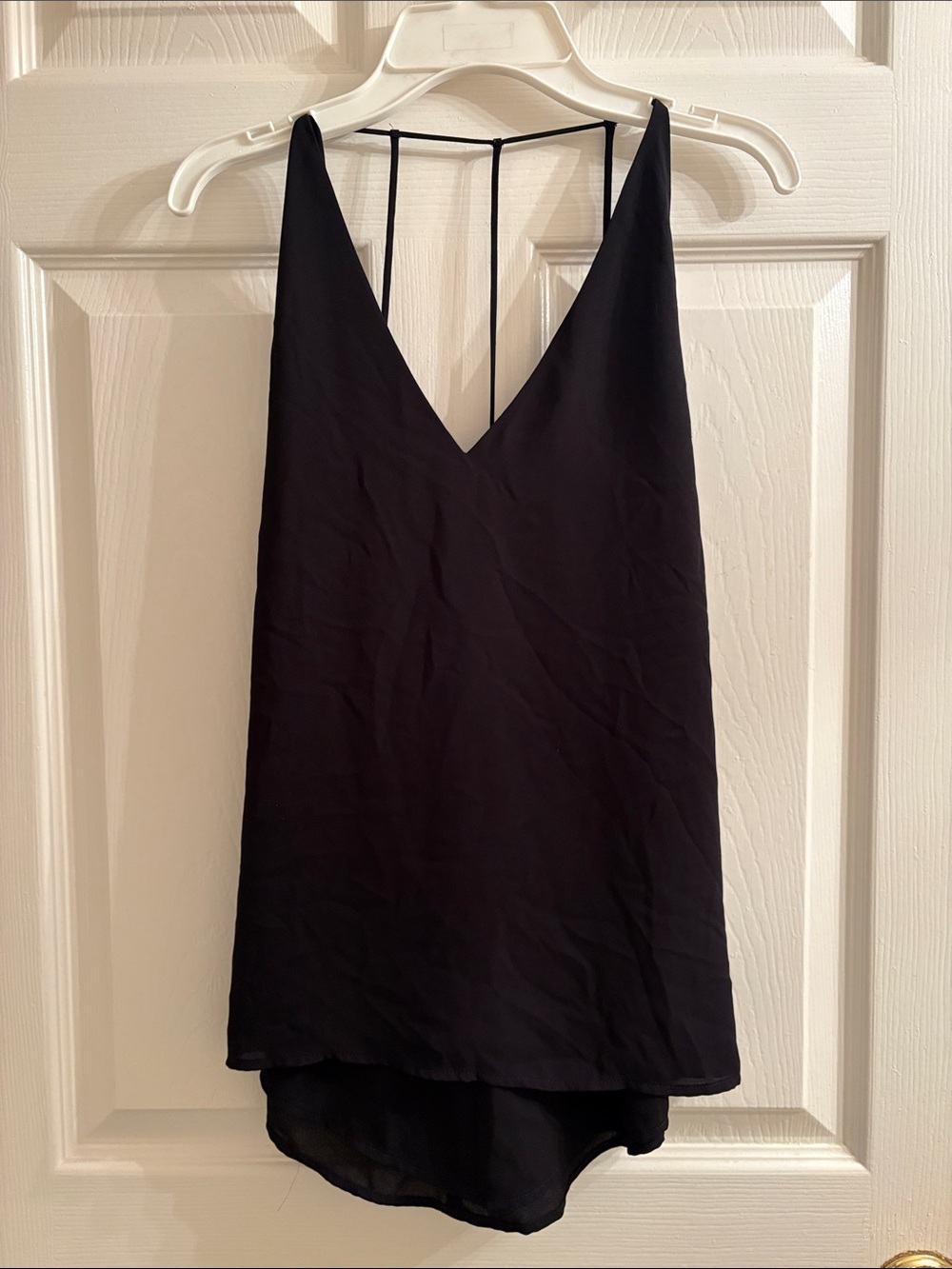 Black V-Neck Sleeveless Tank Top